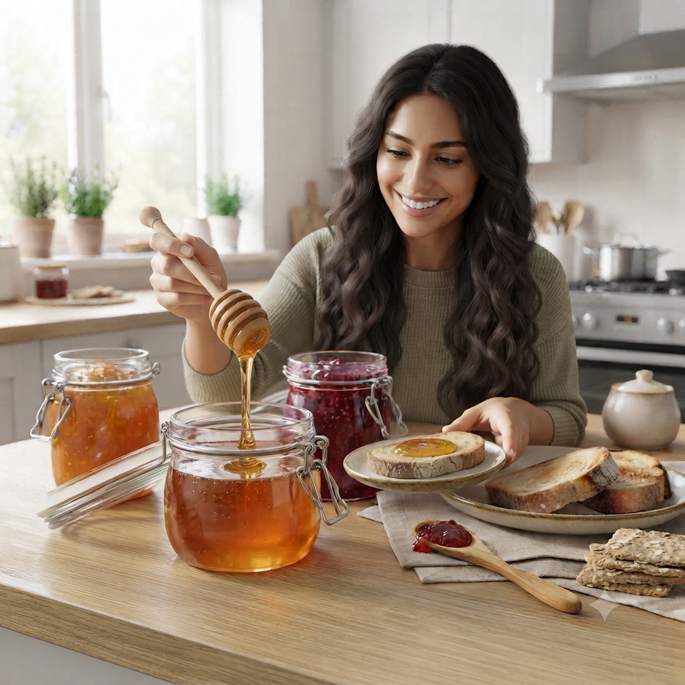 ملاعق عسل خشبية صغيرة لتوزيع العسل والمربى بسهولة