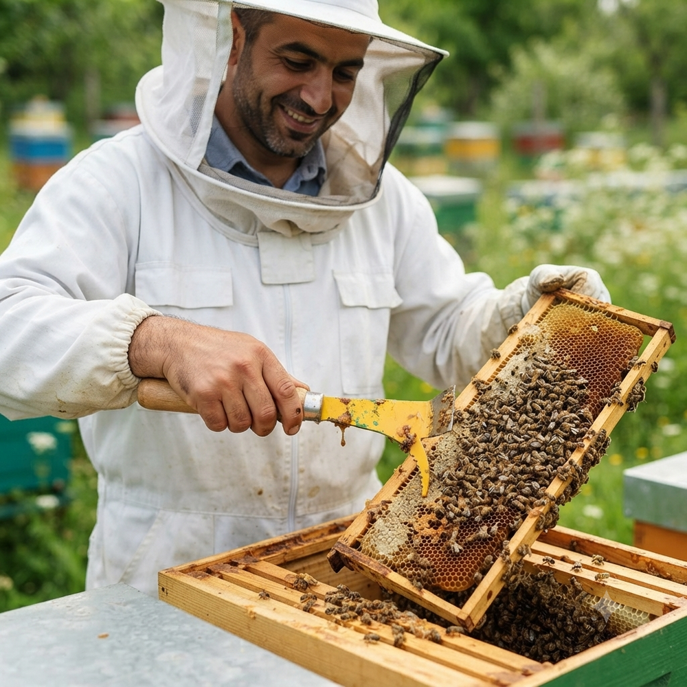 كاشط تنظيف خلايا النحل وإزالة بقايا الشمع والعسل