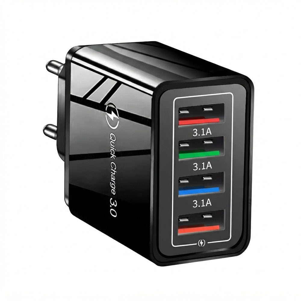 شاحن حائط سريع 3A بأربع منافذ USB بتقنية Quick Charge 3.0