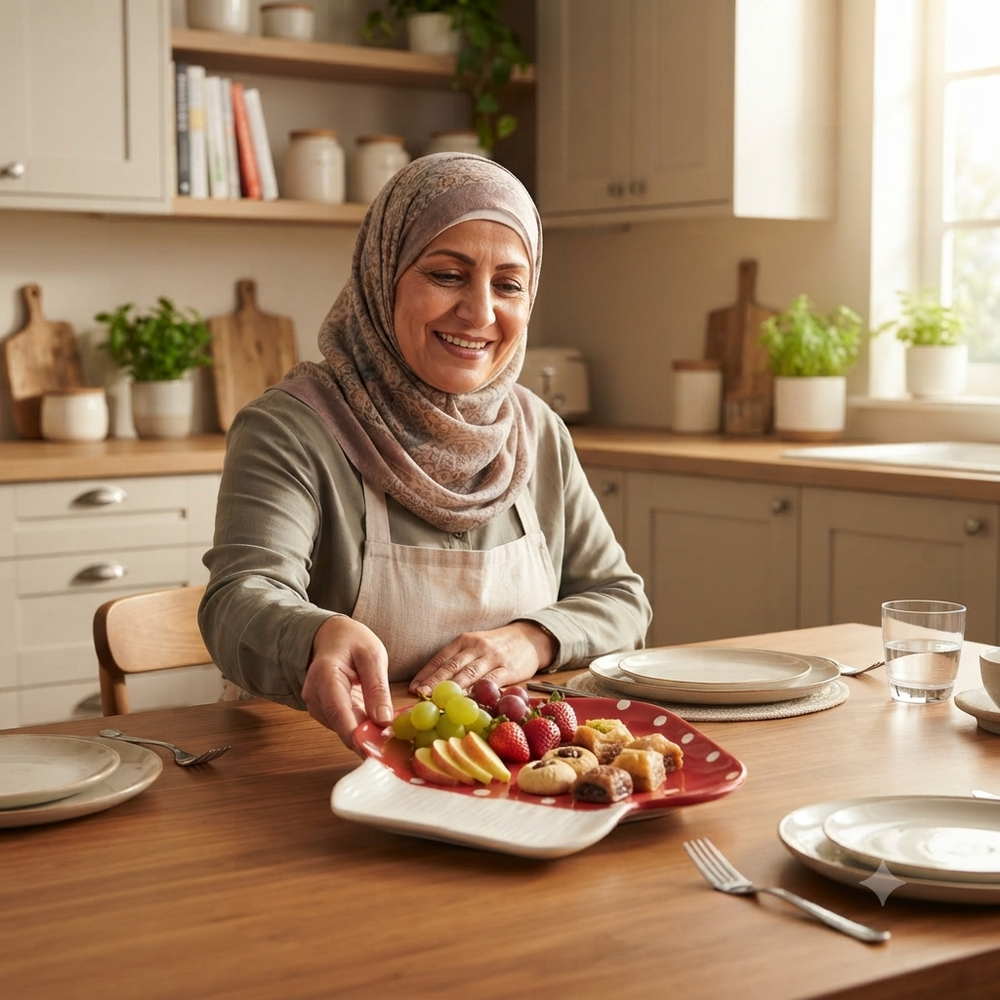وعاء سيراميك بتصميم الفطر الأحمر