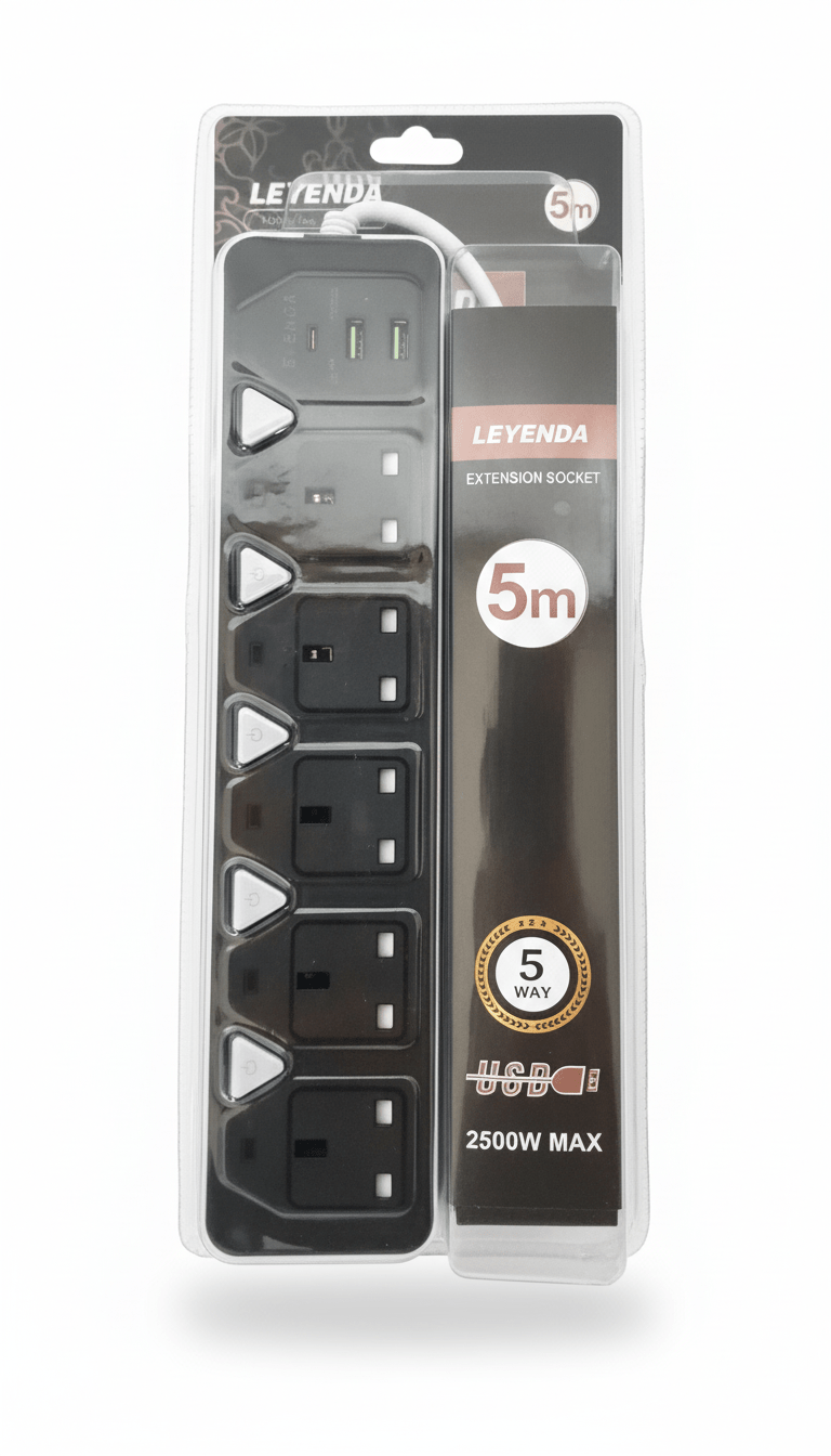 توصيلة ليندا العصرية 5 منافذ طاقة وثلاث منافذUSB