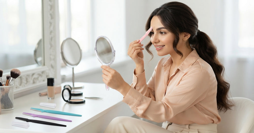 شفرة تحديد الحواجب والوجه المحمولة مع غطاء حماية