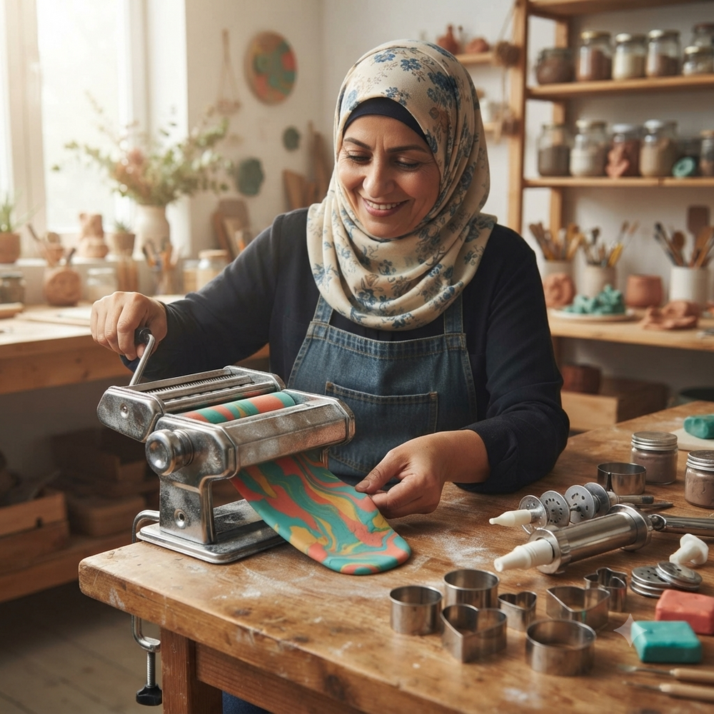 مجموعة ماكينة فرد وتشكيل الصلصال مع أدوات صناعة الإكسسوارات