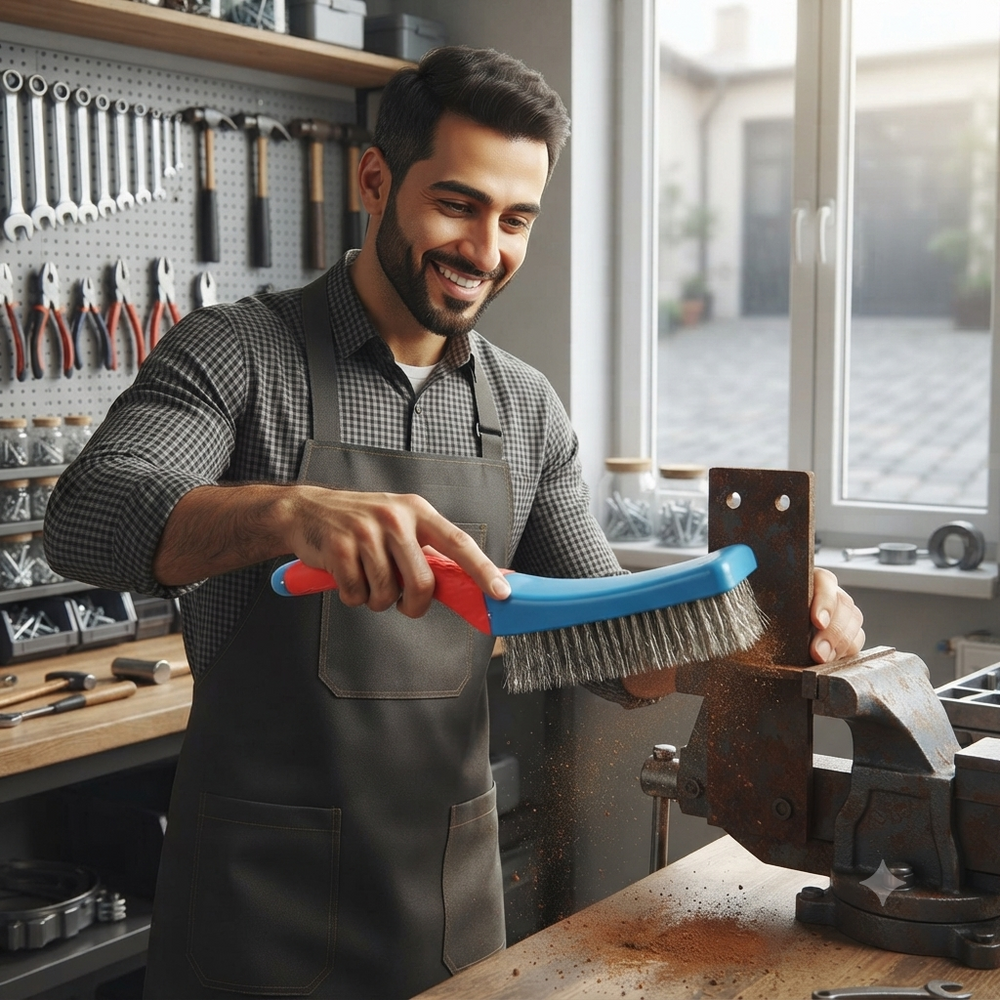 فرشاة سلك تنظيف احترافية بمقبض بلاستيكي