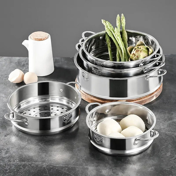 مصفاة لطهي الطعام بالبخار ستانلس ستيل مقاسات متعددة