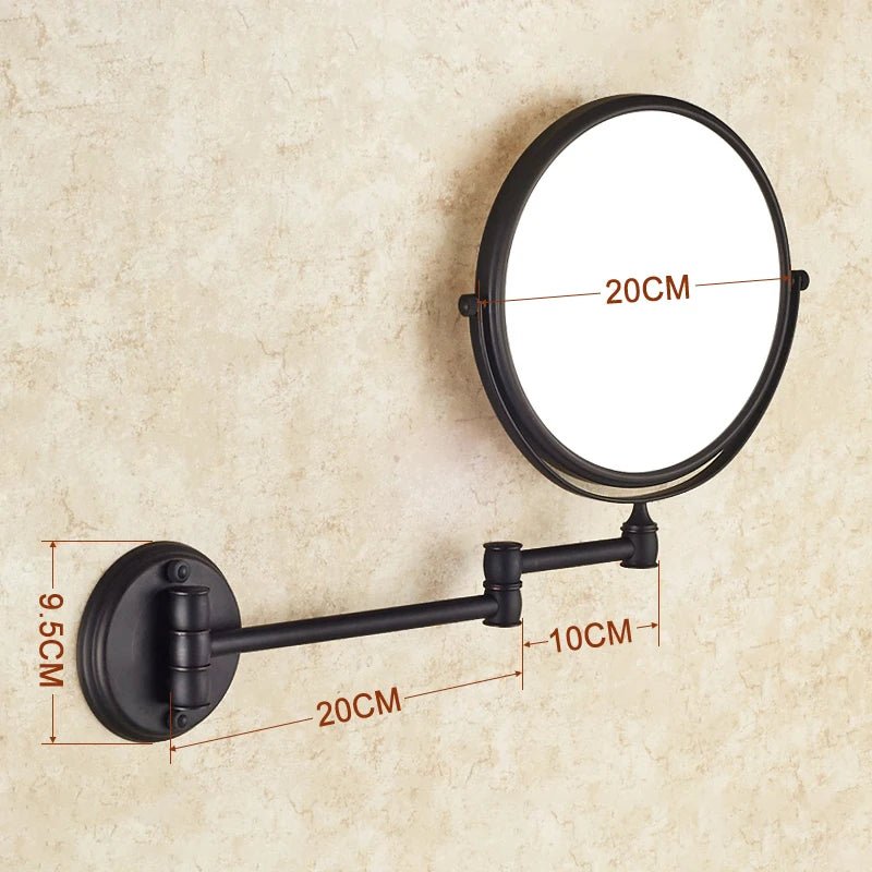 Stereoscopic makeup and bathroom mirror with brass frame