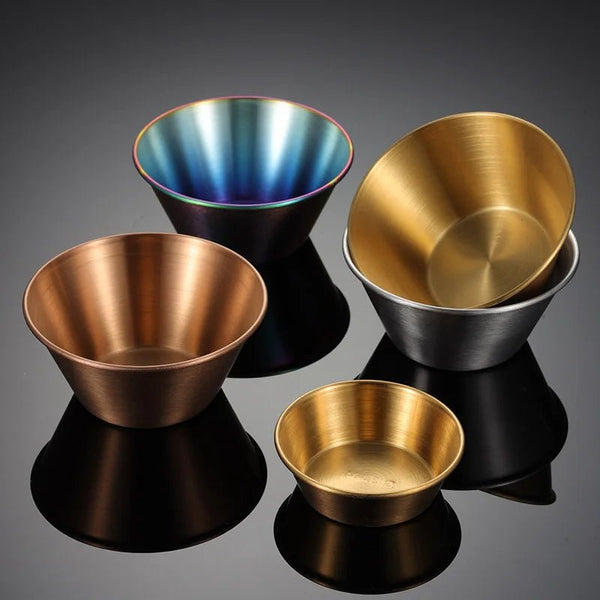 وعاء تقديم الصلصات من الفولاذ المقاوم للصدأ متعدد الألوان