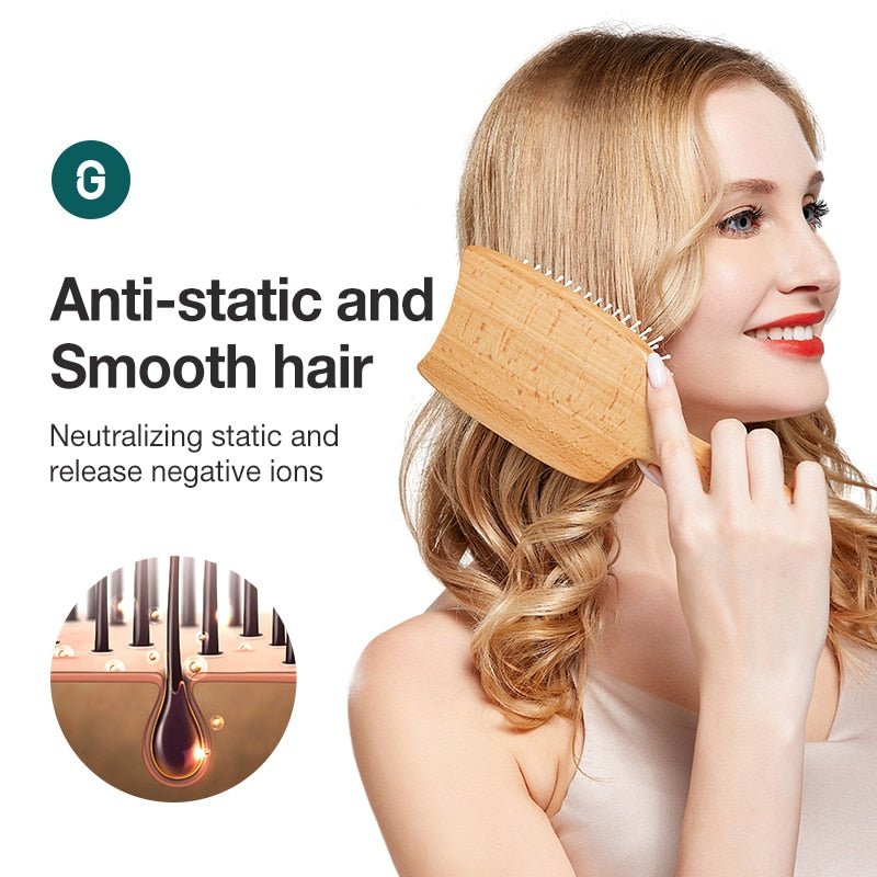 Mr. Green Wooden Handle Hair Styling Brush