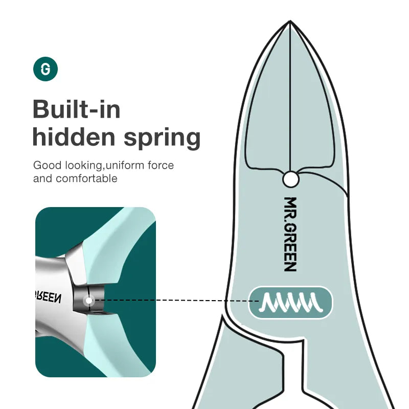 مقص أظافر مع  او بدون اداة ازالة الزوائد الجلدية ستانلس ستيل من مستر.جرين