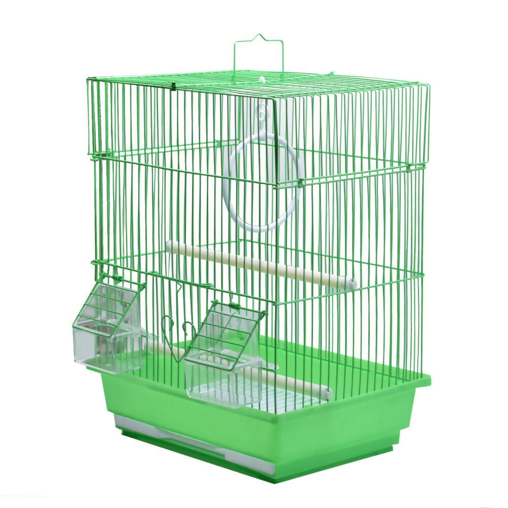 Multi-colored metal bird cage 