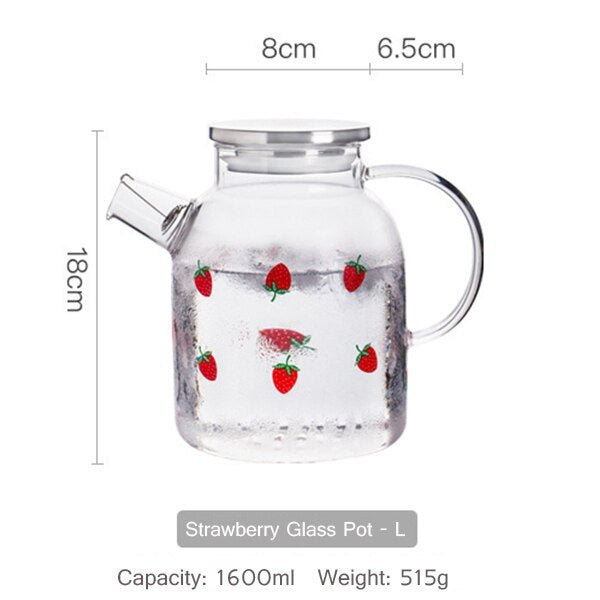 Heat-resistant glass teapot