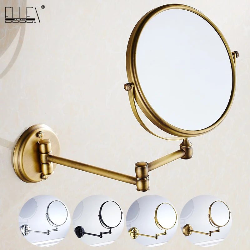 Stereoscopic makeup and bathroom mirror with brass frame