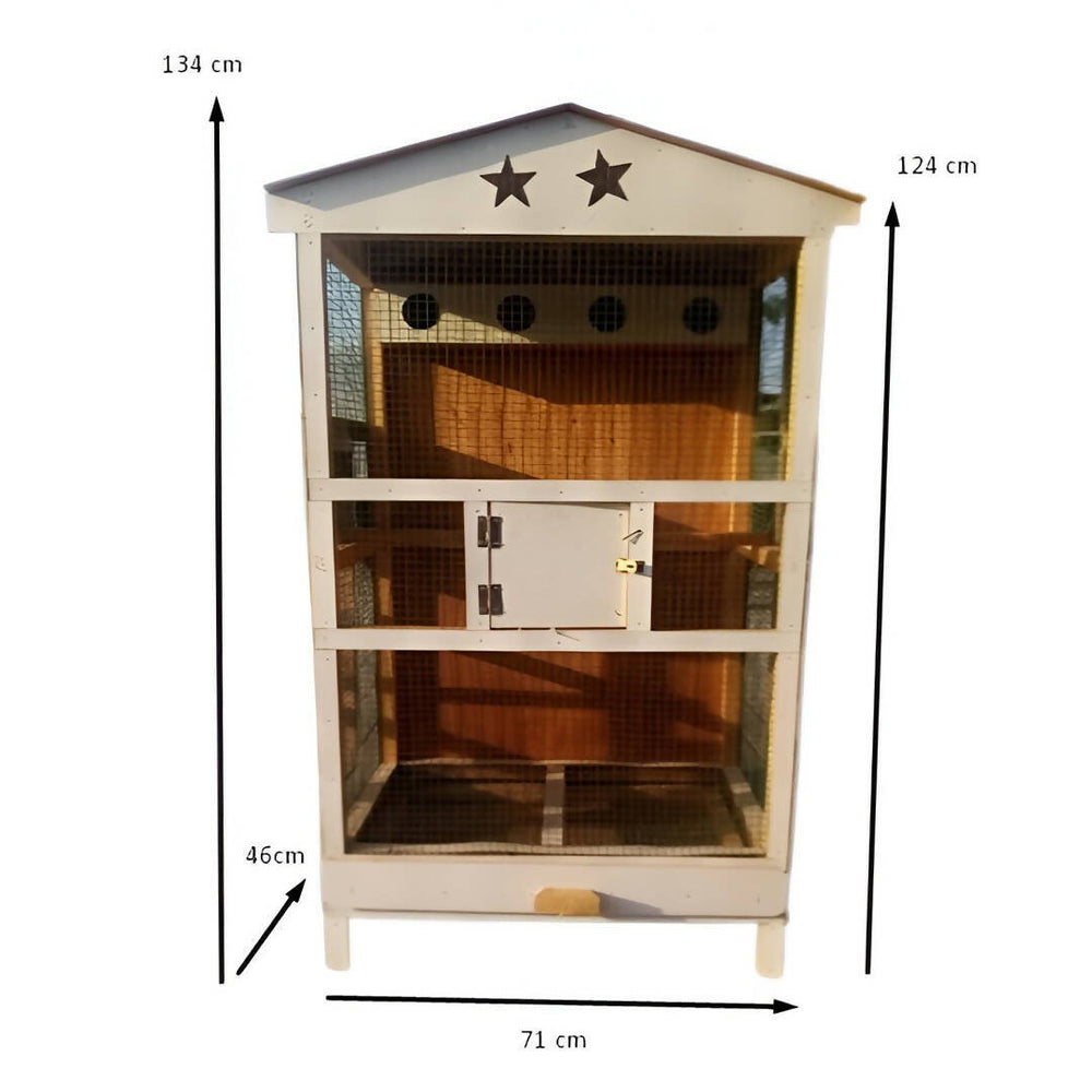 Large wooden bird and parrot cage