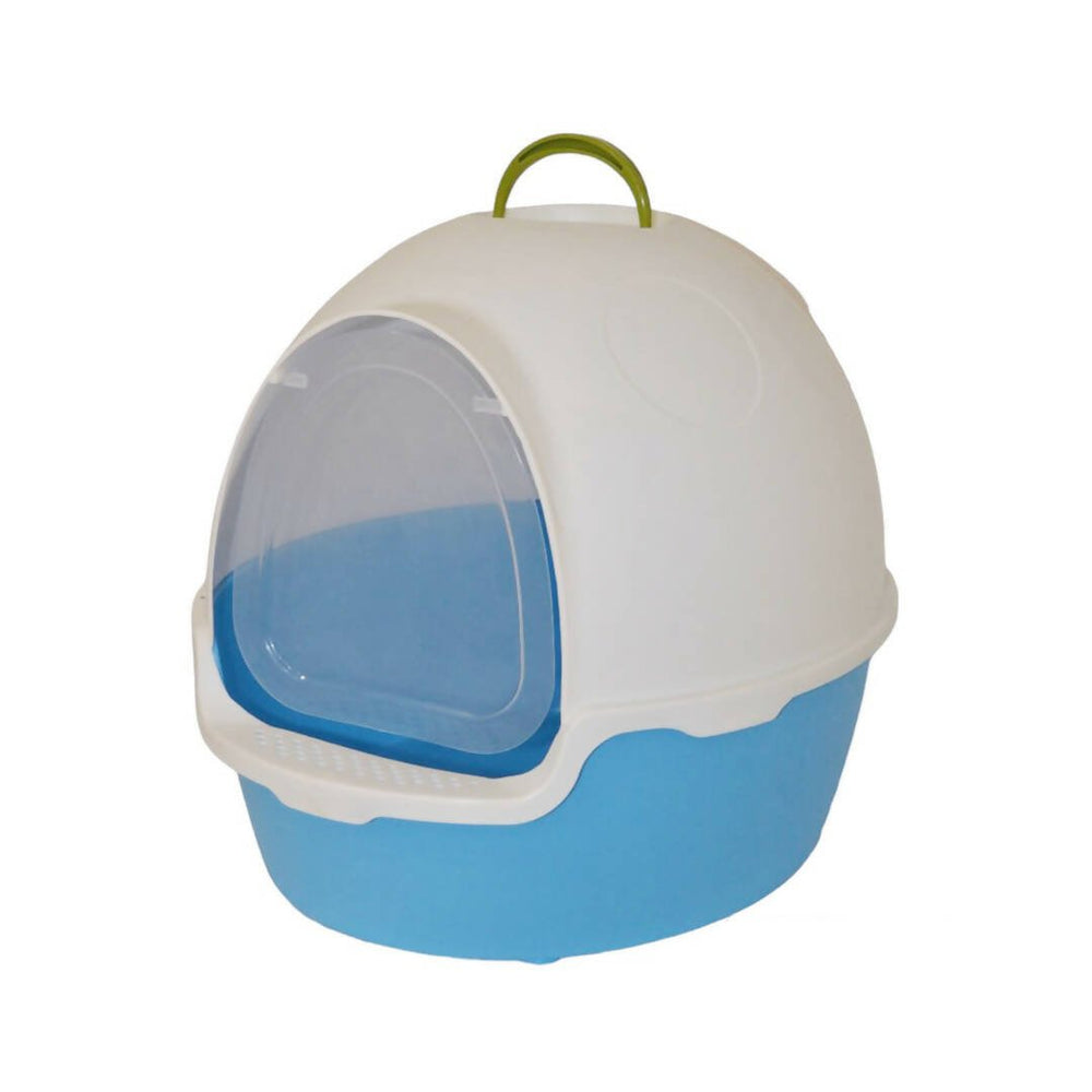 Closed litter box with scoop