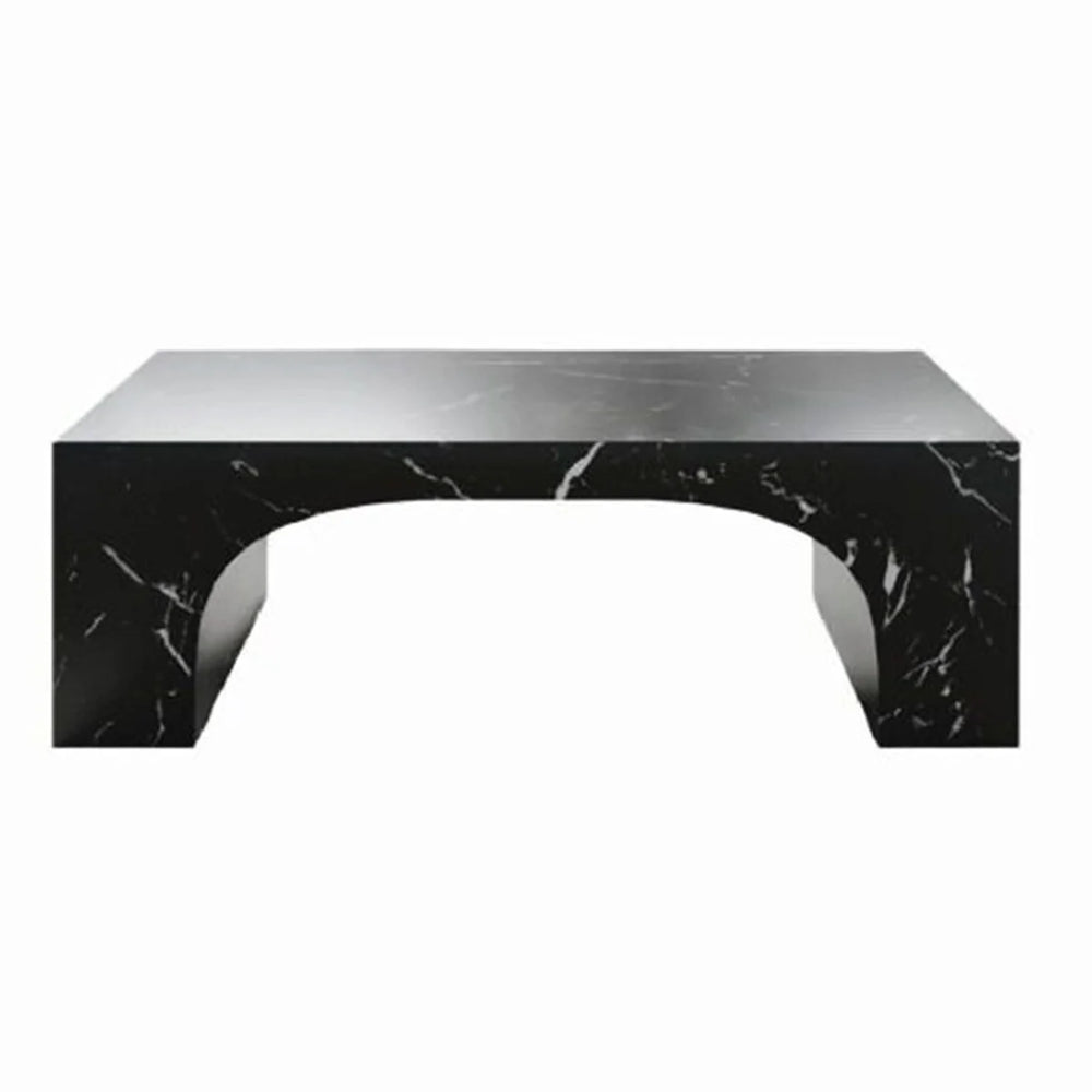 طاولة قهوة ماليزيه أسمنت هندسي مركب بديل الرخام 39.5× 58× 106.8 سم اسود رخامي