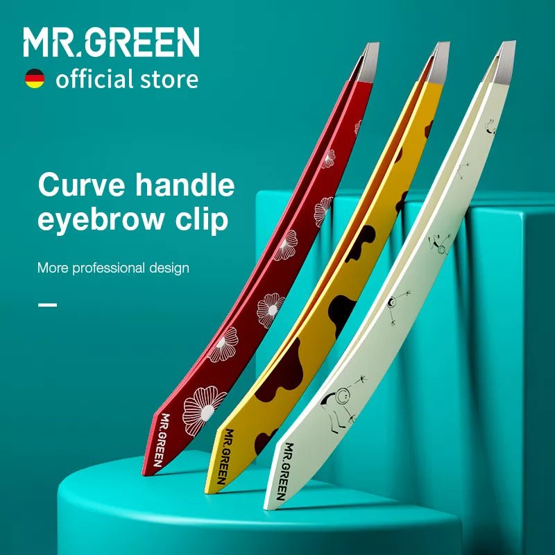 Mr. Green Stainless Steel Eyebrow Tweezers Multicolor