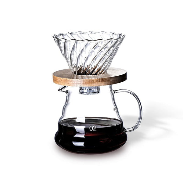 إبريق قهوة زجاجي شفاف مقاوم للحرارة