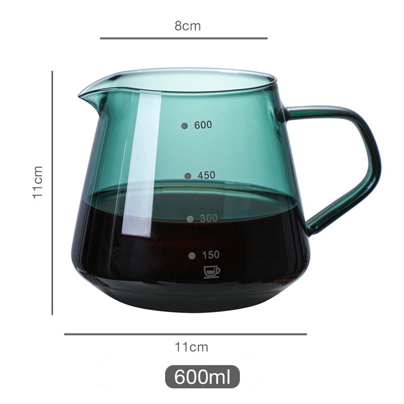 إبريق قهوة زجاج شفاف سعة 600 مل