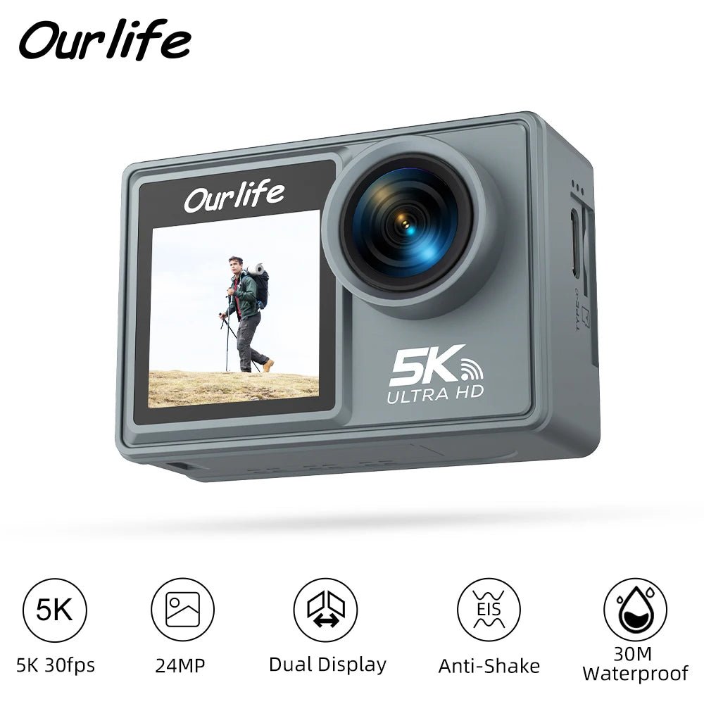 كاميرا أكشن Ourlife MTR40 5K مقاومة للماء