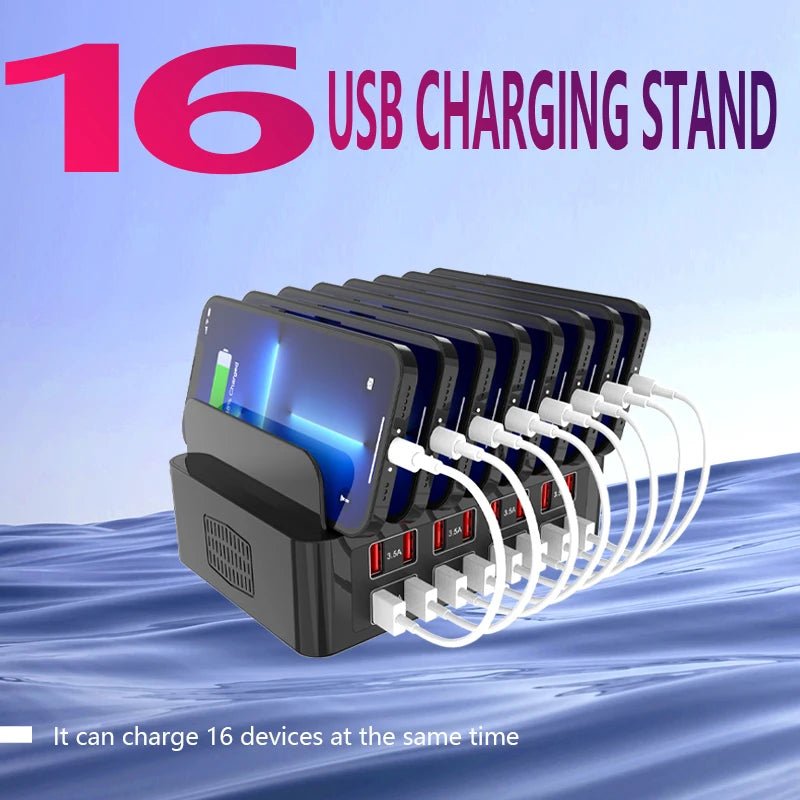 محطة شحن متعددة المنافذ USB  بـ 16 منفذ