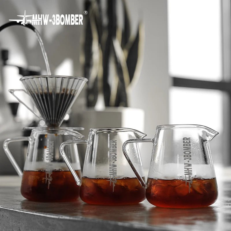 500ml Glass Coffee Pot - Espresso Coffee Pot and Pour Over Coffee Maker