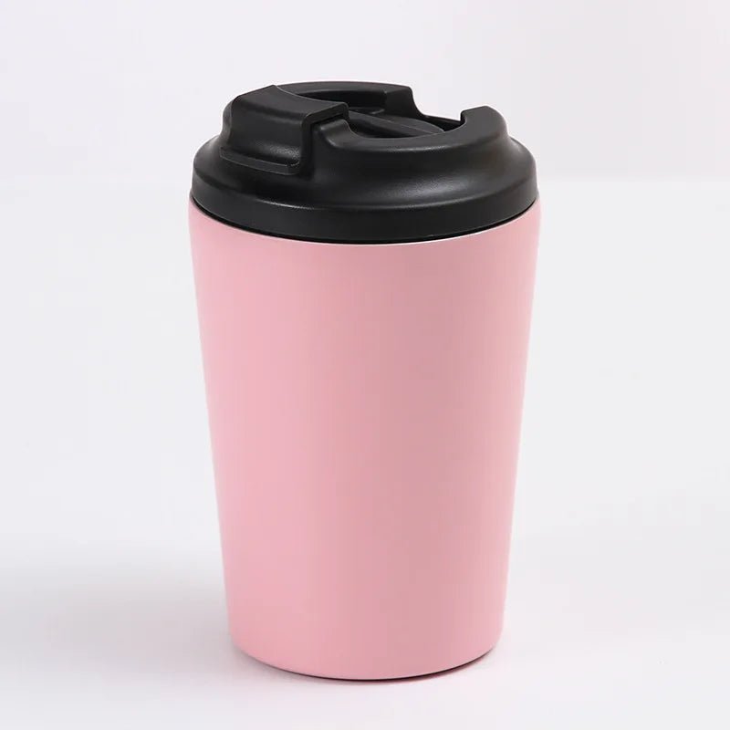 Insulated stainless steel thermal mug designed to keep hot and cold