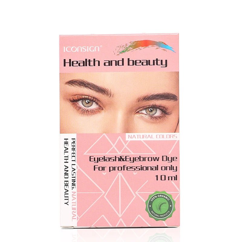 طقم صبغة سريعة وآمنة للرموش والحواجب من ايكونساين، مقاومة للماء، تدوم 2-3 أشهر، ألوان طبيعية
