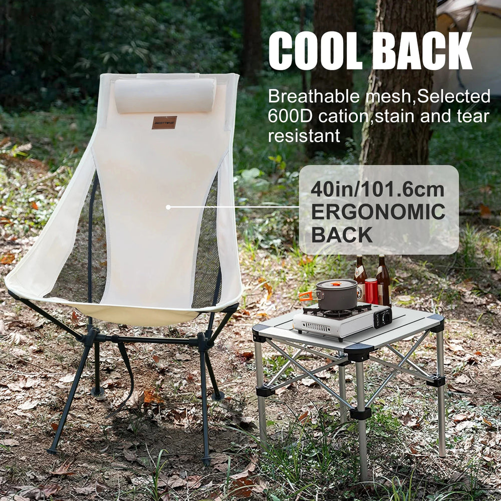 Portable Folding Camping Chair with Headrest 