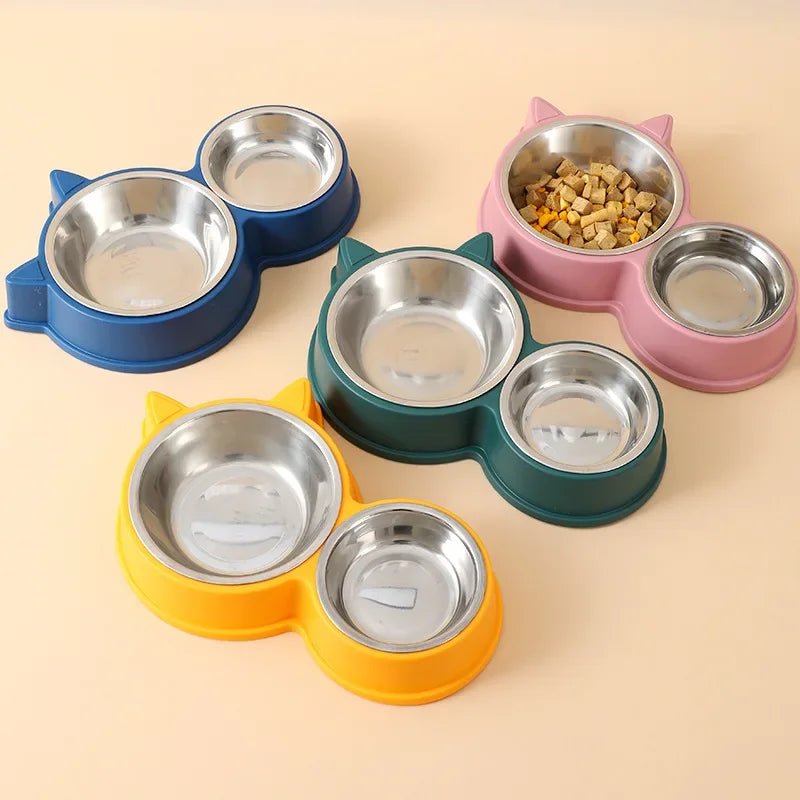 New Puppy and Kitten Feeding Set | 2 Pet Bowls with Food and Water Dispenser