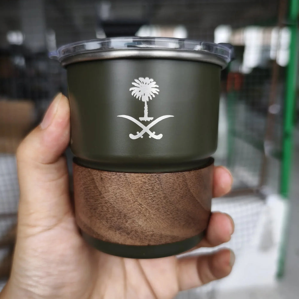 Saudi Arabia Logo Stainless Steel Mug with Lid - 300 ml