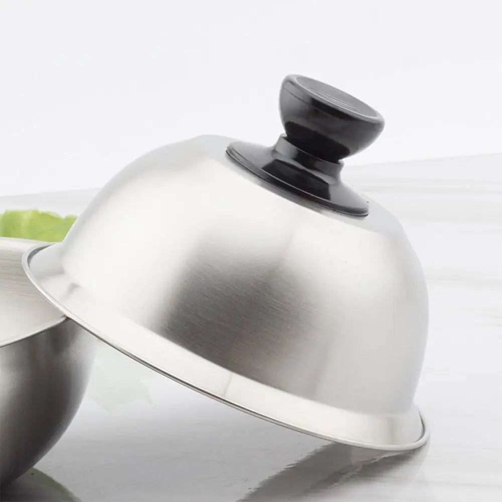 Stainless steel pan covers for burgers, grills, sandwiches and steaks