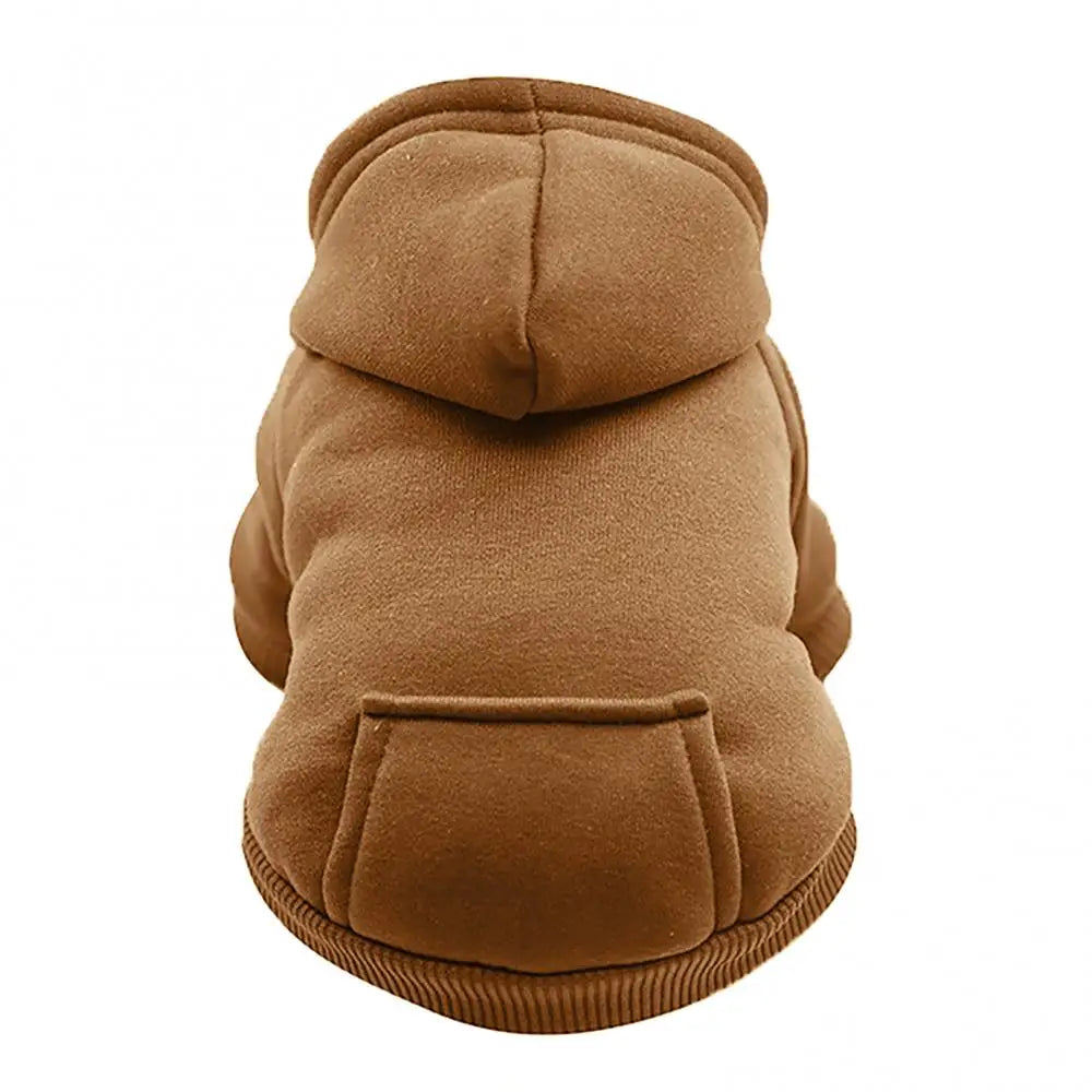 هودي شتوي دافئ للكلاب والقطط بغطاء رأس وجيب خلفي