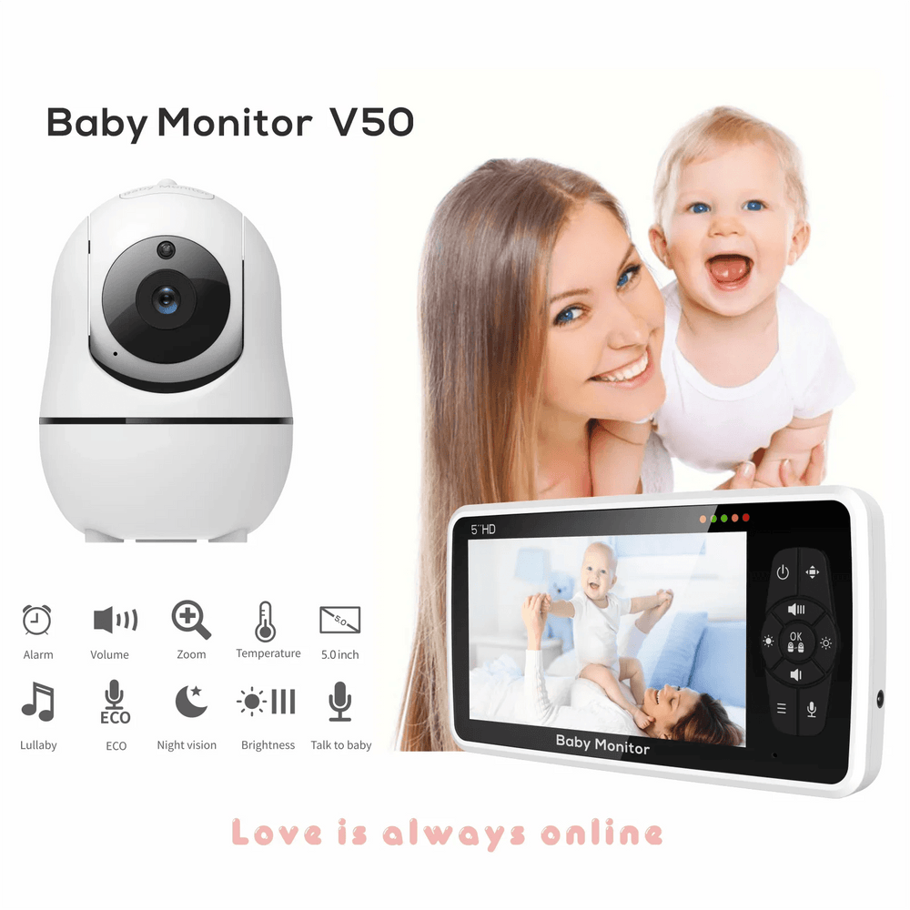 5-inch Video Baby Monitor with Camera and Audio - Monitor with 4X Zoom, 22-Hour Battery