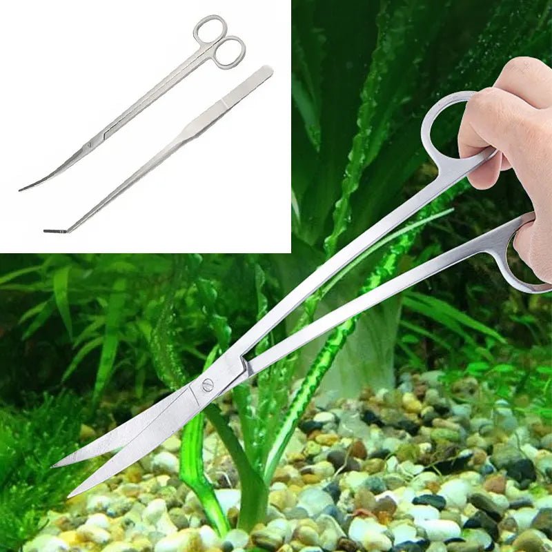 Stainless Steel Fish Scissors and Aquarium Cleaning Tools