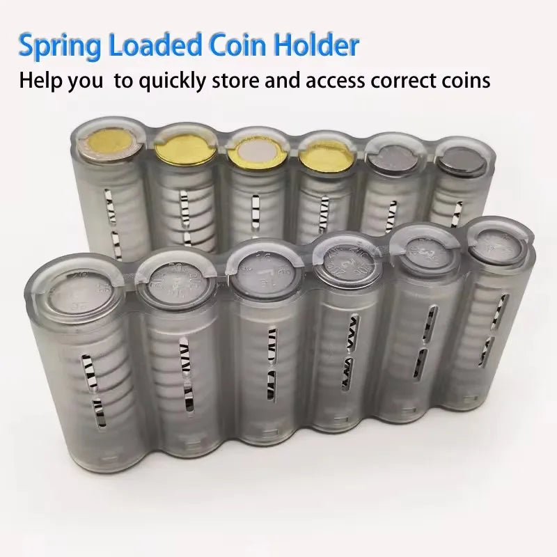 6-Slot Plastic Spring Coin Organizer