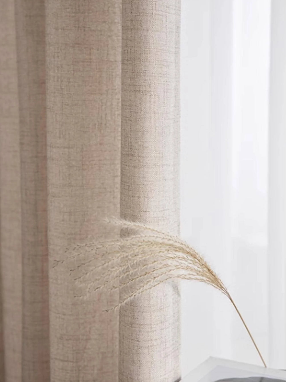 Japanese Design Semi-Sheer Curtains - Thick Cotton and Linen Curtains for Bedrooms, Living Rooms and Offices