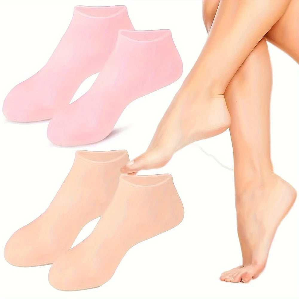 Pair of Silicone Moisturizing Foot Socks (2 Pack) for Dry and Cracked Skin Care