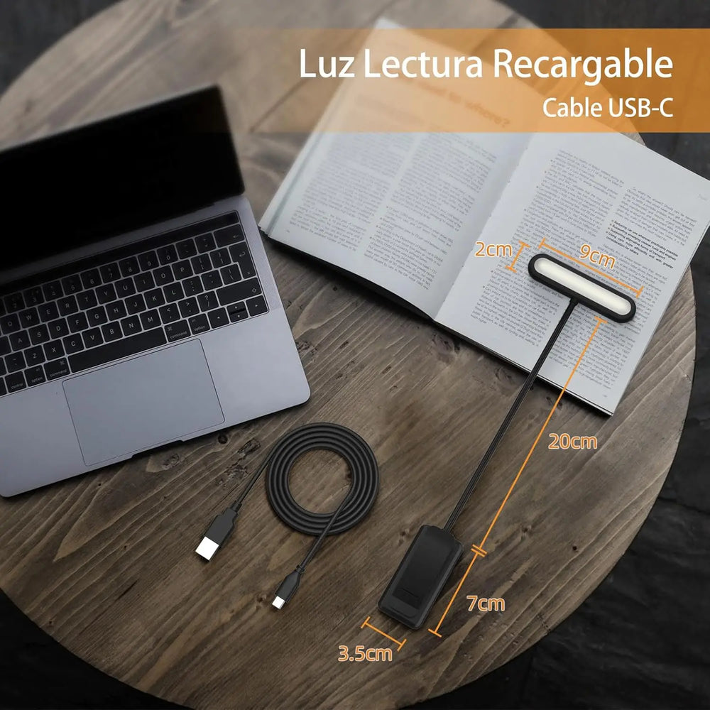 LED Book Light for Reading with Rechargeable Battery - Adjustable Eye Protection Lamp with USB Charger