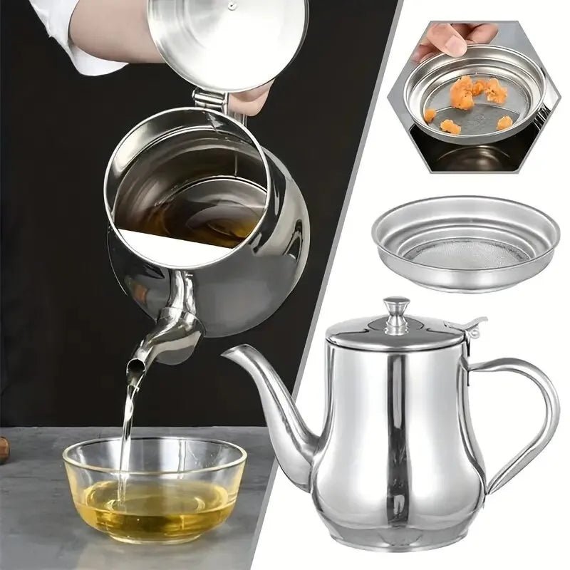 Stainless steel oil dispenser with 400ml filter