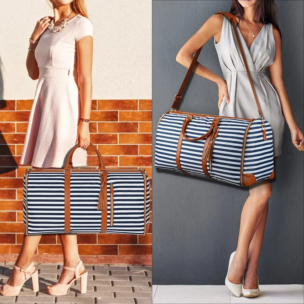 Large Capacity Multi-Colored Travel Handbag 