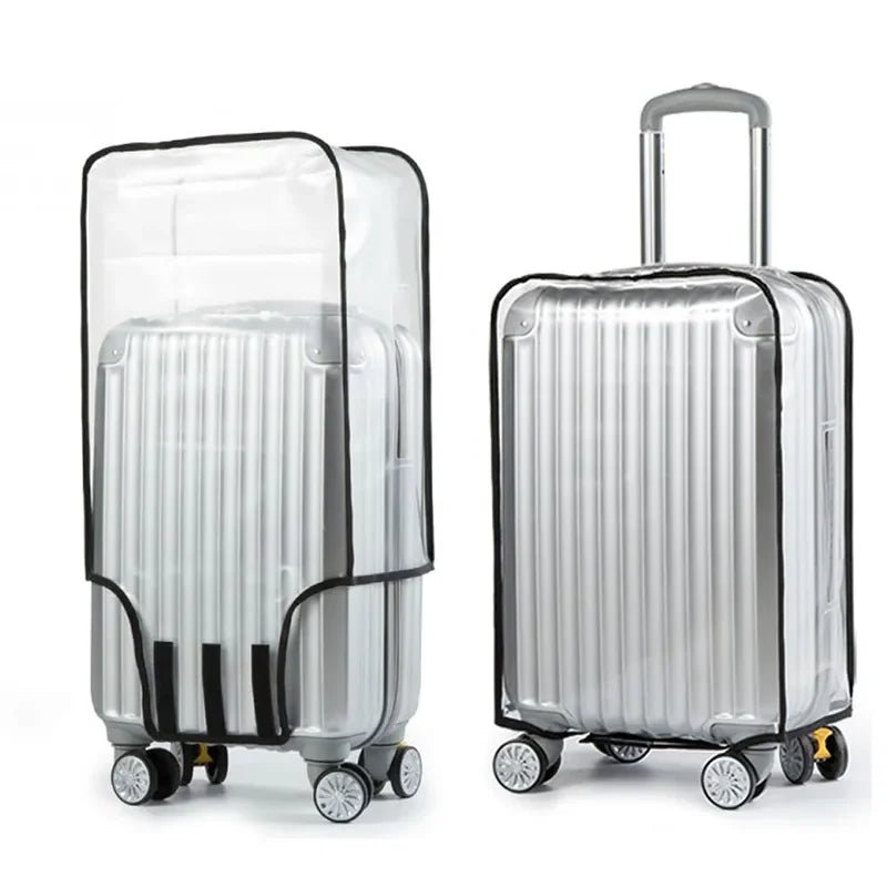 Transparent waterproof luggage cover to protect luggage from dust and scratches 
