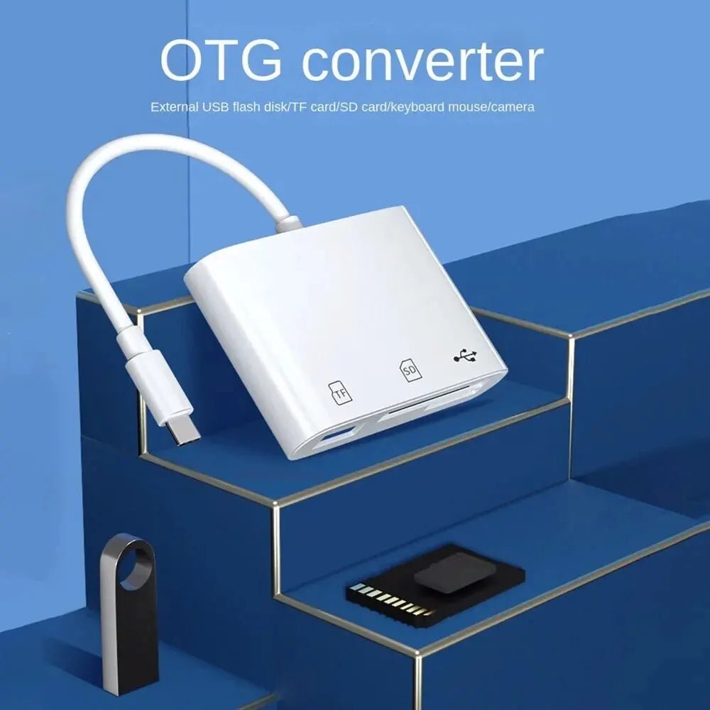 محول 3 في 1 USB-C لبطاقات الذاكرة