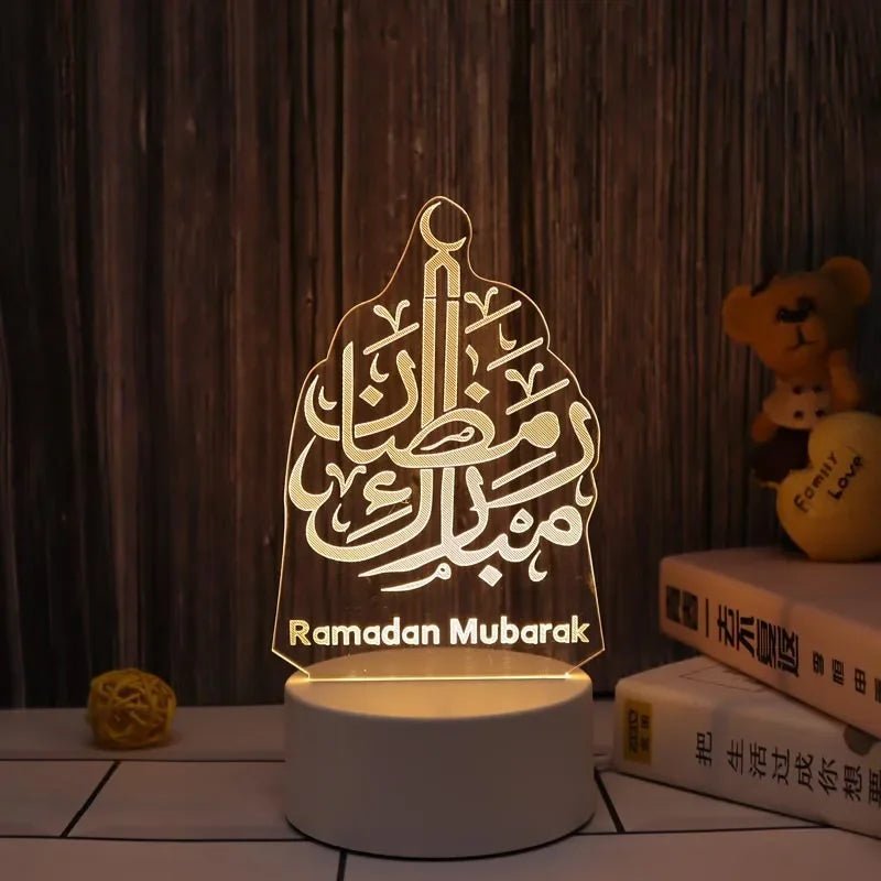 مصباح تزييني بمناسبة عيد مبارك - إضاءة ليلية 3D LED لرمضان