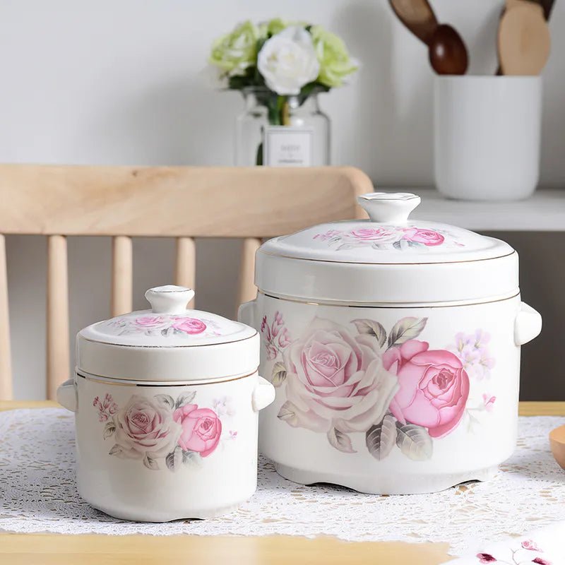 Multi-size ceramic pot with lid