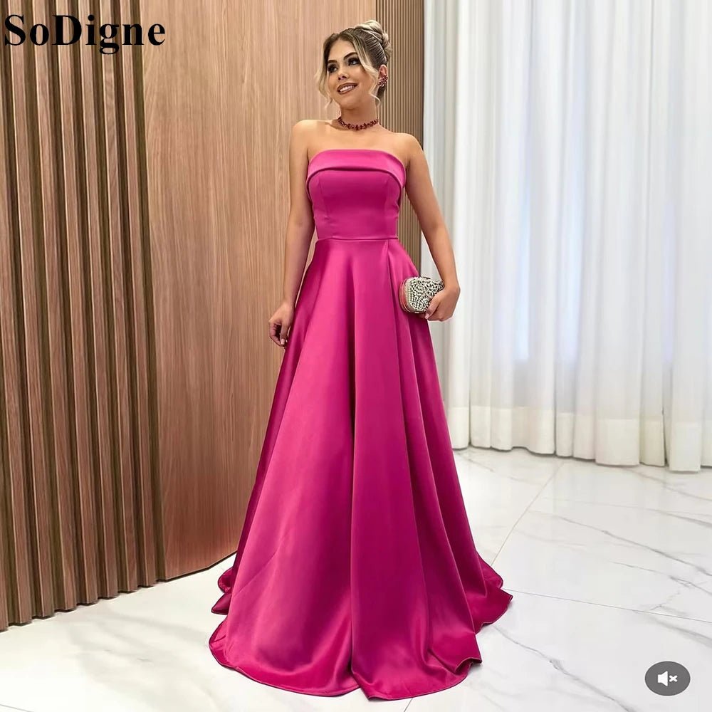 فستان سهرة ساتان أنيق للحفلات
