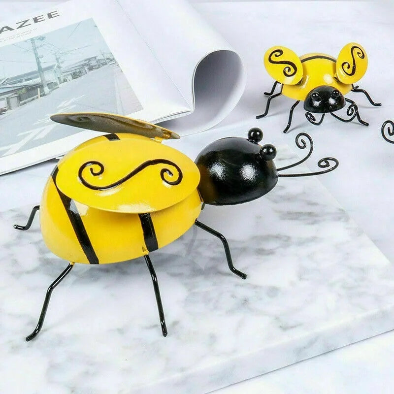 ديكور جداري شكل نحلة ثلاثي الابعاد من المعدن