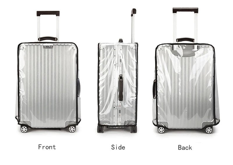 Transparent waterproof luggage cover to protect luggage from dust and scratches 