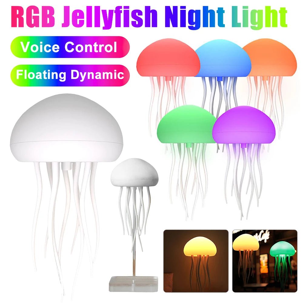 مصباح الليلي بتصميم فريد على شكل قنديل البحر، مع تأثيرات ضوئية RGB ديناميكية