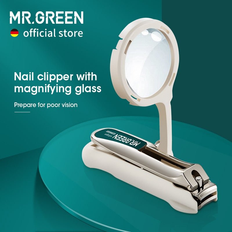 Mr. Green Stainless Steel Nail Clipper with Magnifying Glass