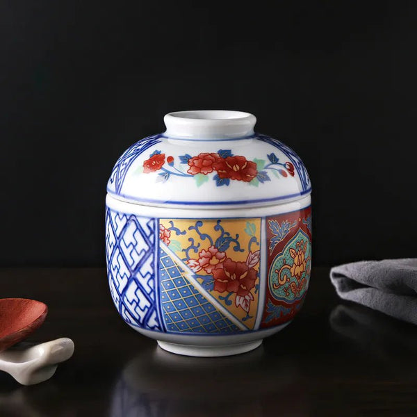 وعاء حساء سيراميك بغطاء متعدد الاستخدام 160مل